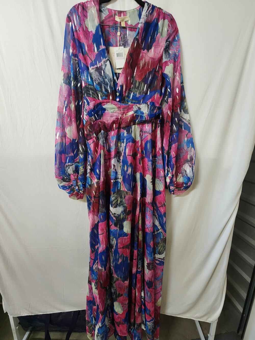 Adrienne Landau Quartz Abstract Print Maxi Dress Size 6 NWT